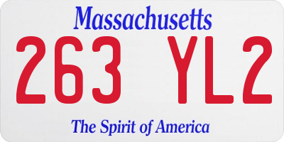 MA license plate 263YL2