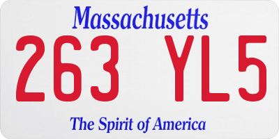 MA license plate 263YL5