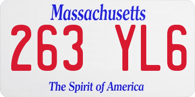 MA license plate 263YL6