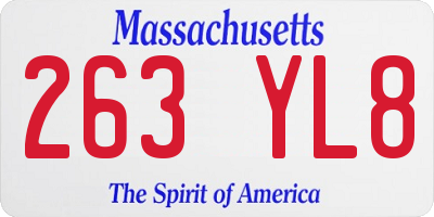MA license plate 263YL8