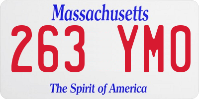MA license plate 263YM0