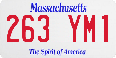 MA license plate 263YM1