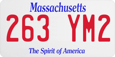 MA license plate 263YM2
