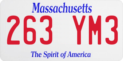 MA license plate 263YM3