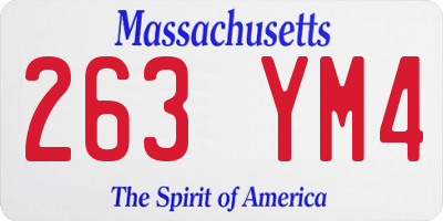 MA license plate 263YM4
