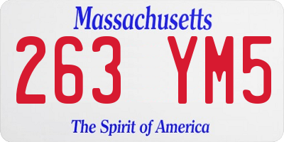 MA license plate 263YM5