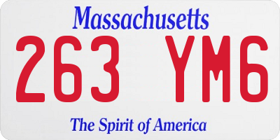 MA license plate 263YM6