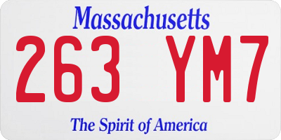 MA license plate 263YM7