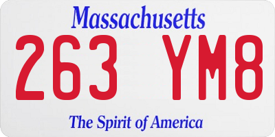 MA license plate 263YM8