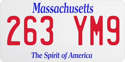 MA license plate 263YM9