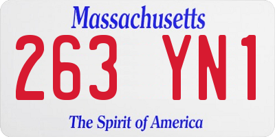 MA license plate 263YN1