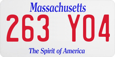 MA license plate 263YO4