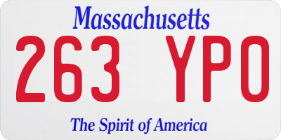 MA license plate 263YP0