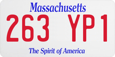 MA license plate 263YP1