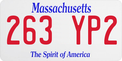 MA license plate 263YP2