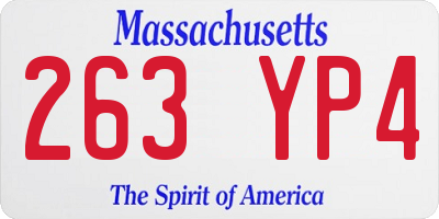 MA license plate 263YP4