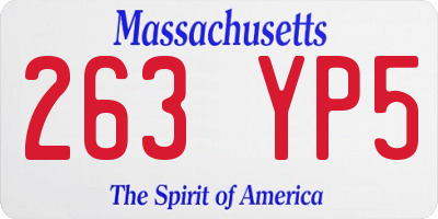 MA license plate 263YP5