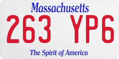 MA license plate 263YP6