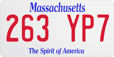 MA license plate 263YP7