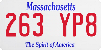 MA license plate 263YP8