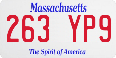 MA license plate 263YP9