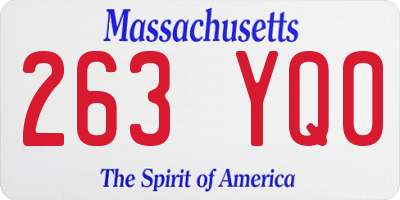 MA license plate 263YQ0
