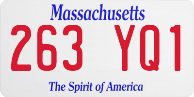 MA license plate 263YQ1