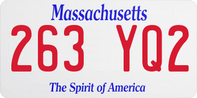 MA license plate 263YQ2