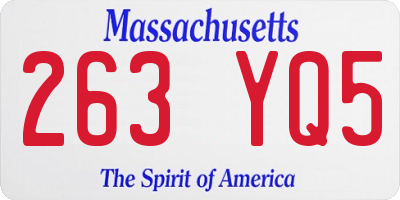 MA license plate 263YQ5