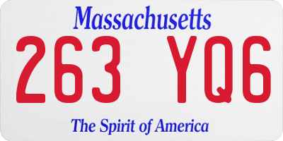 MA license plate 263YQ6