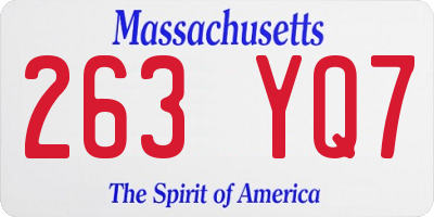 MA license plate 263YQ7