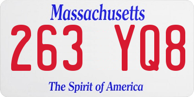 MA license plate 263YQ8