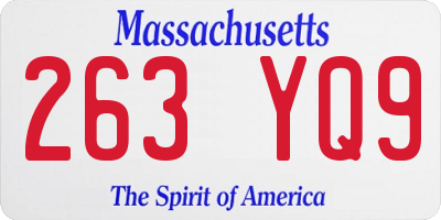 MA license plate 263YQ9