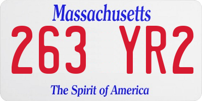 MA license plate 263YR2