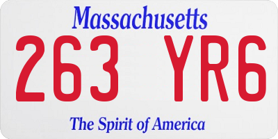 MA license plate 263YR6
