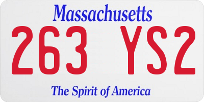 MA license plate 263YS2
