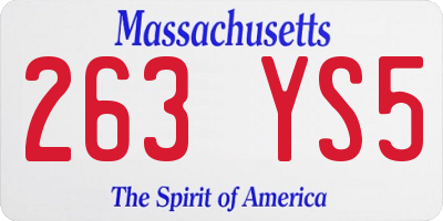 MA license plate 263YS5
