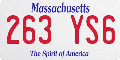 MA license plate 263YS6