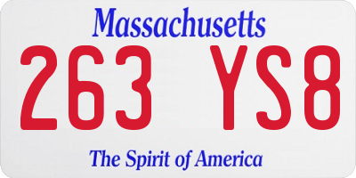 MA license plate 263YS8