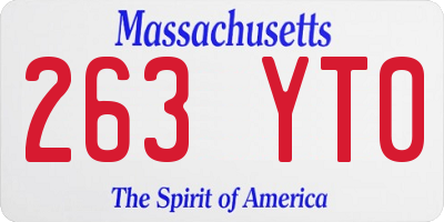 MA license plate 263YT0