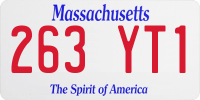 MA license plate 263YT1