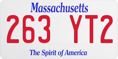MA license plate 263YT2