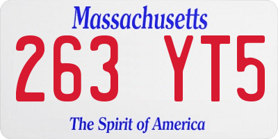 MA license plate 263YT5