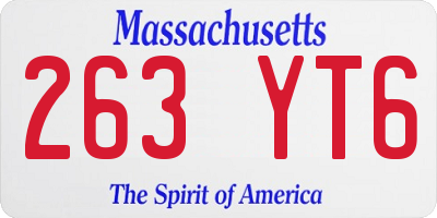 MA license plate 263YT6