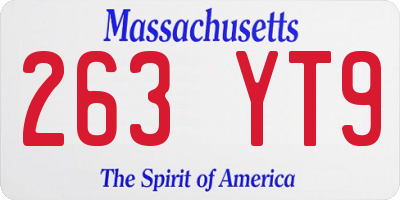 MA license plate 263YT9