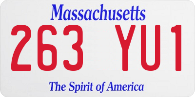 MA license plate 263YU1