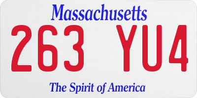 MA license plate 263YU4