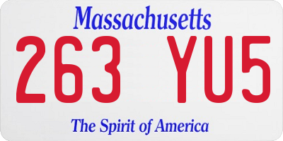 MA license plate 263YU5