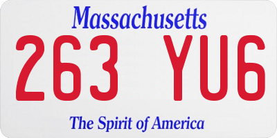 MA license plate 263YU6