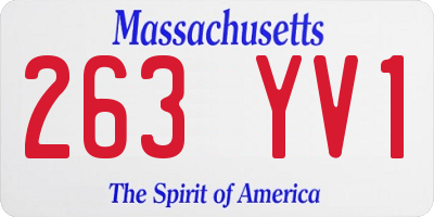 MA license plate 263YV1